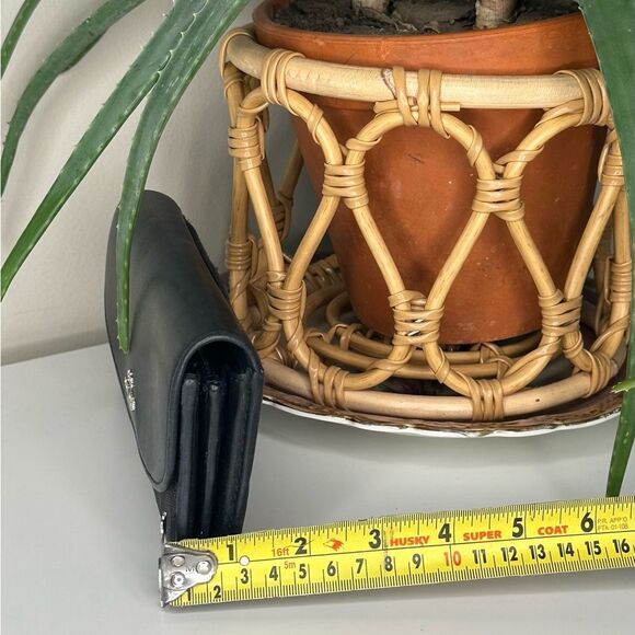 Coach Black Signature Canvas & Leather Wallet Trifold Clutch Organizer - Picture 14 of 14